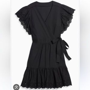 Maette Black Wrap Dress Sz Medium